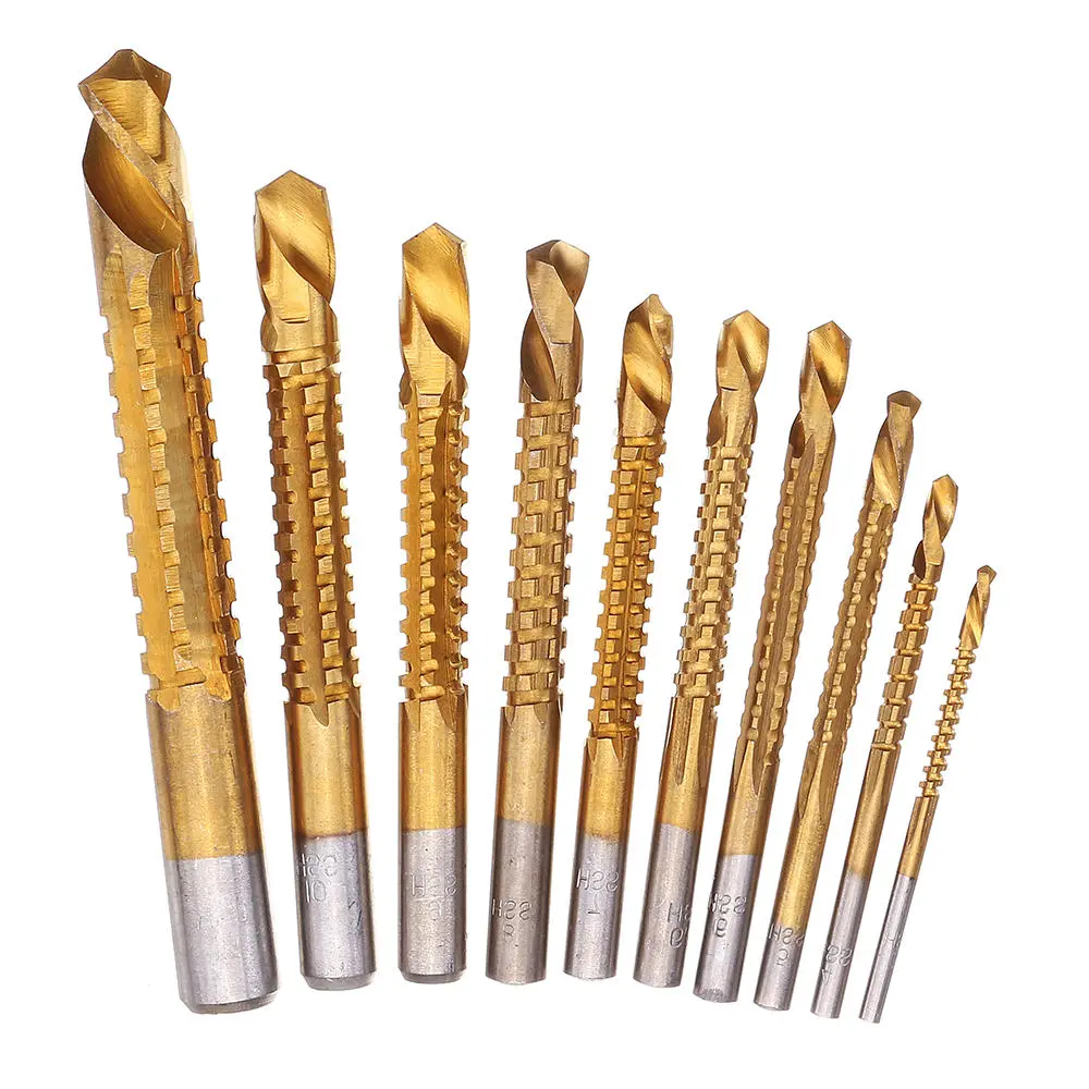 Drillpro 10pcs HSS Titanium Drill Bit Set | 3-13mm for Wood & Metal - Image 4