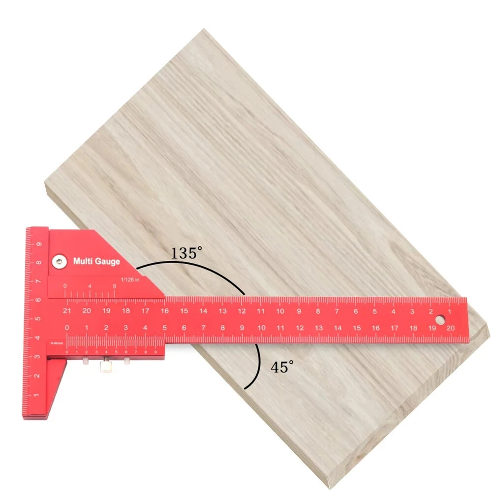 Woodworking Scriber Gauge - 210mm/280mm Aluminum T Ruler | Metric & Inch Scale - Image 5