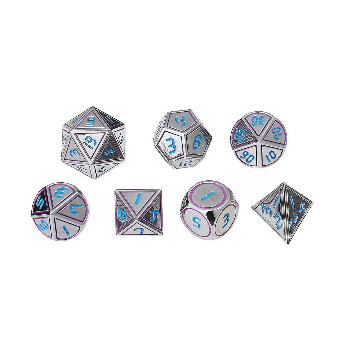 7Pcs Double Color Metal Polyhedral Dice Set | For DnD TTRPG & Children's Number Education - Image 4