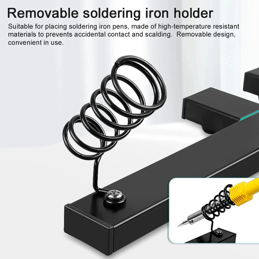 Adjustable PCB Holder - 0-200mm Clamping Range with Rotatable Chuck & Soldering Iron Holder - Image 4
