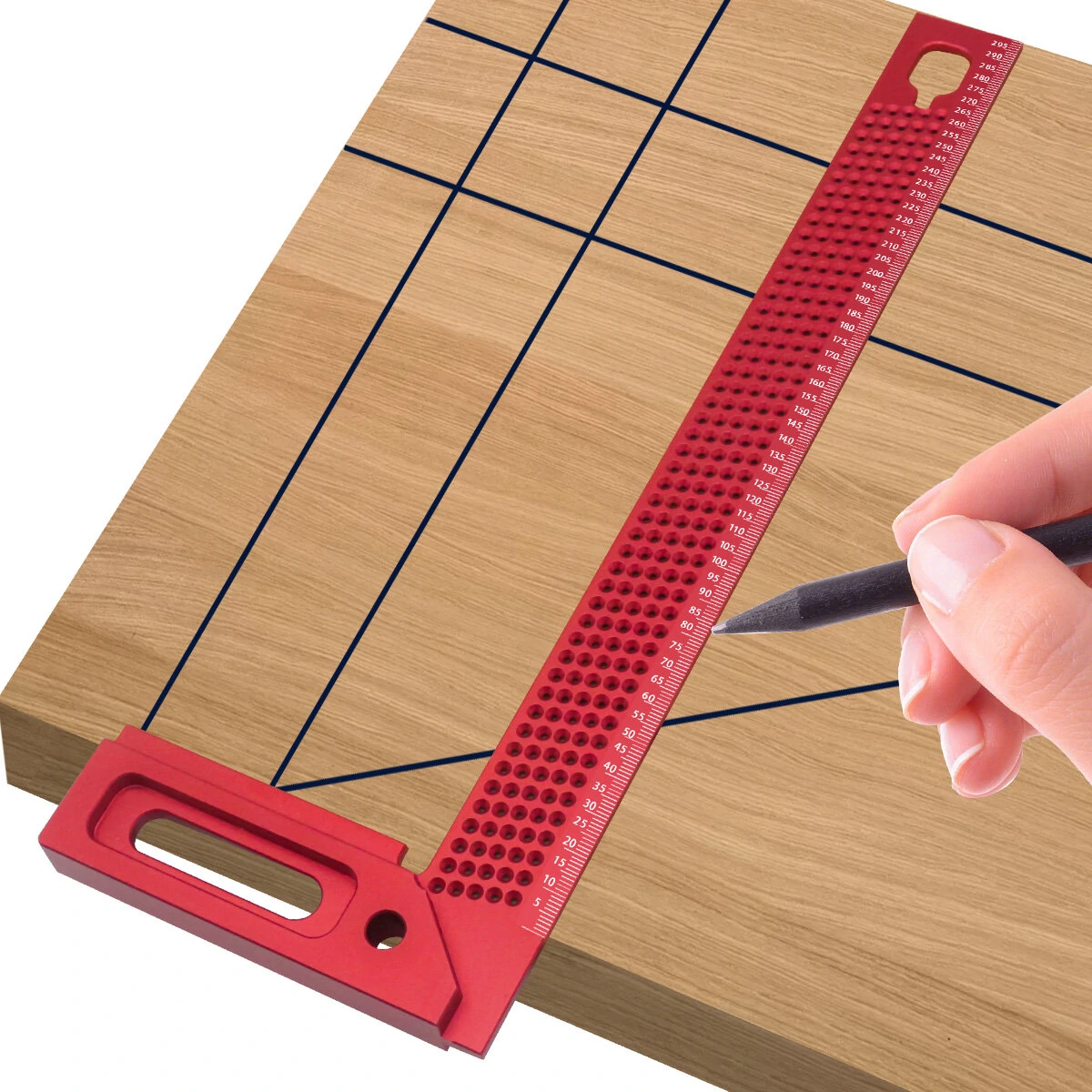 FNICEL 300mm Aluminum Woodworking Square - L-Type Scriber & Marking Ruler for Framing - Image 5