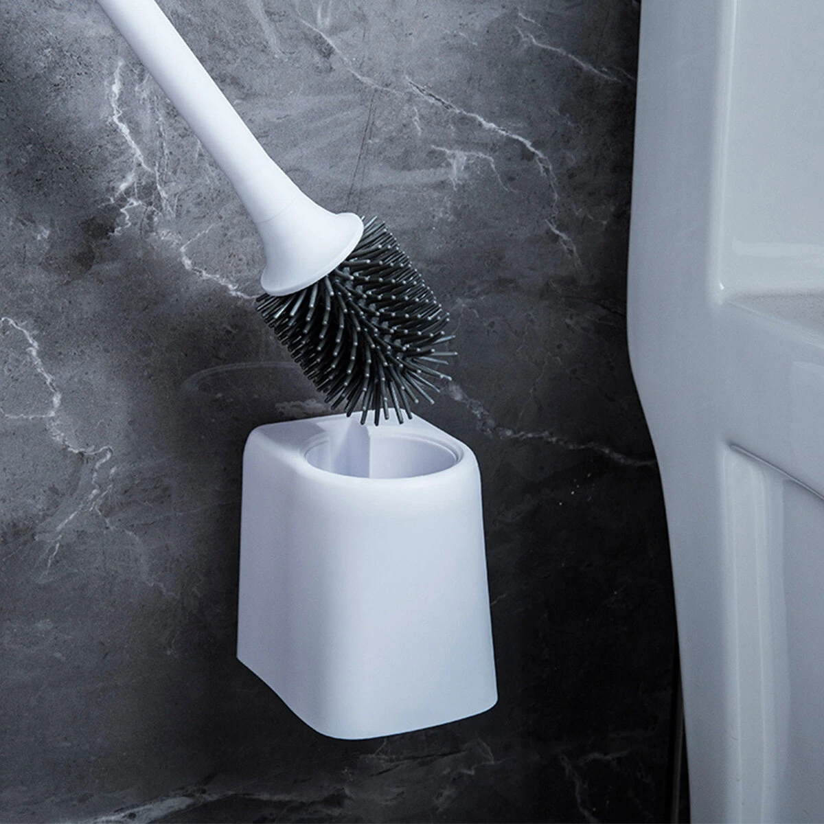 Toilet Brush & Holder Set - Wall-Mounted Bathroom Cleaning Kit - Image 2