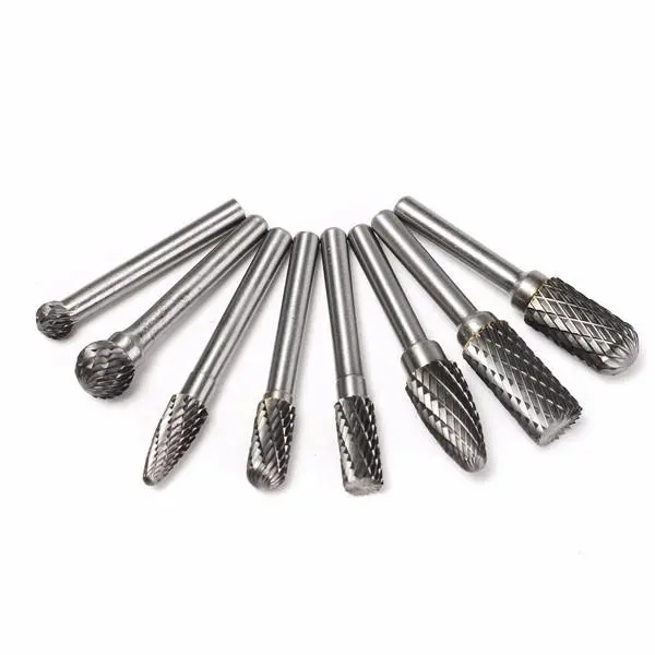 Tungsten Steel Rotary Burr Set - 8pcs 6mm Shank for CNC Engraving & Cutting - Image 3