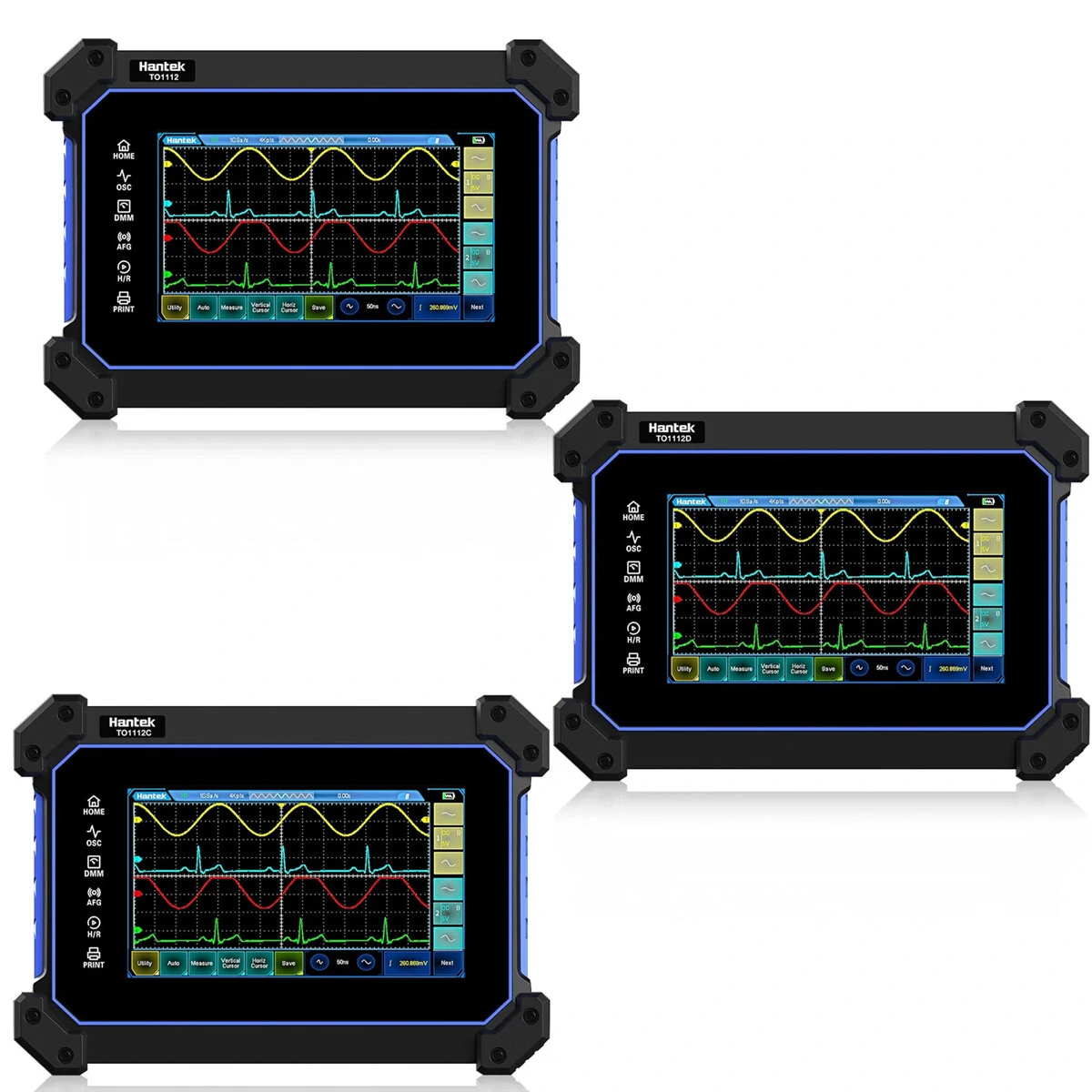 Hantek TO1112 Touch Screen Tablet Oscilloscope - 2 Channel 110MHz with Signal Generator & Multimeter - Image 2