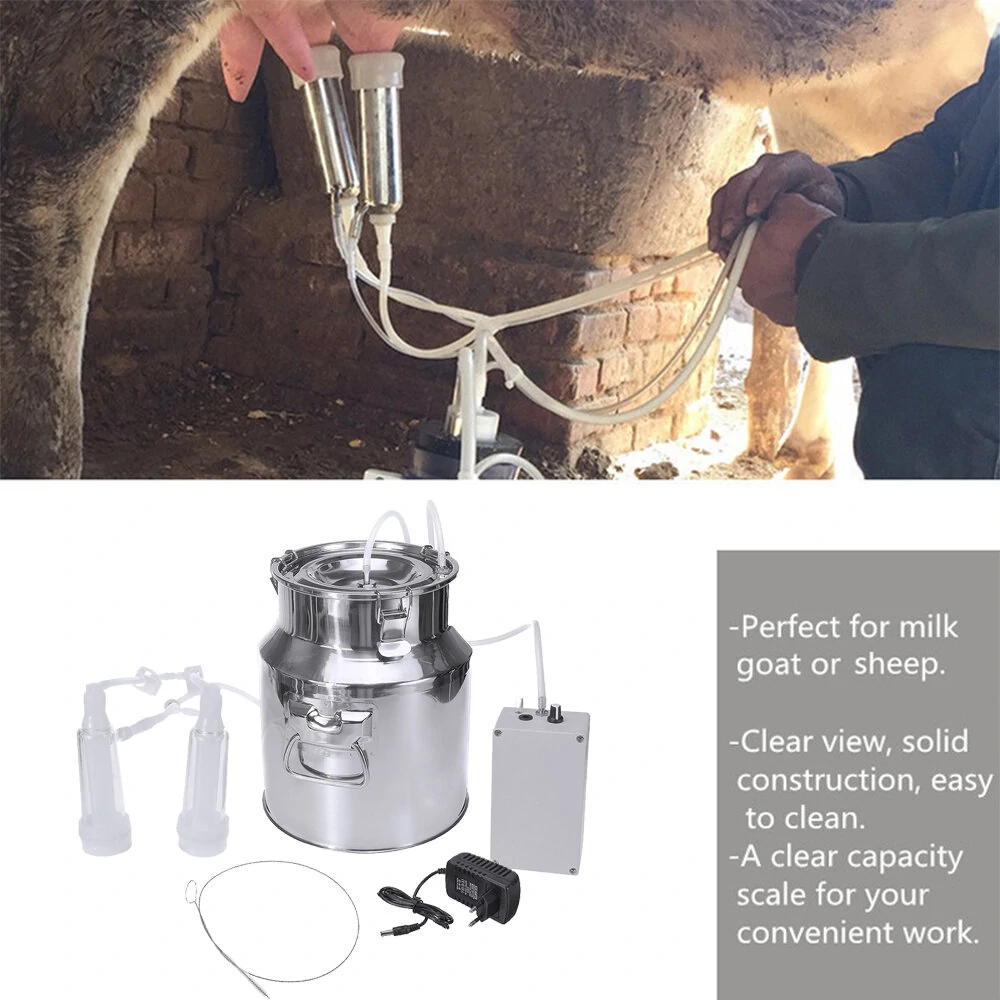 Dual Head 14L Electric Milking Machine for Cow Goat Sheep | Vacuum Pump - Image 3