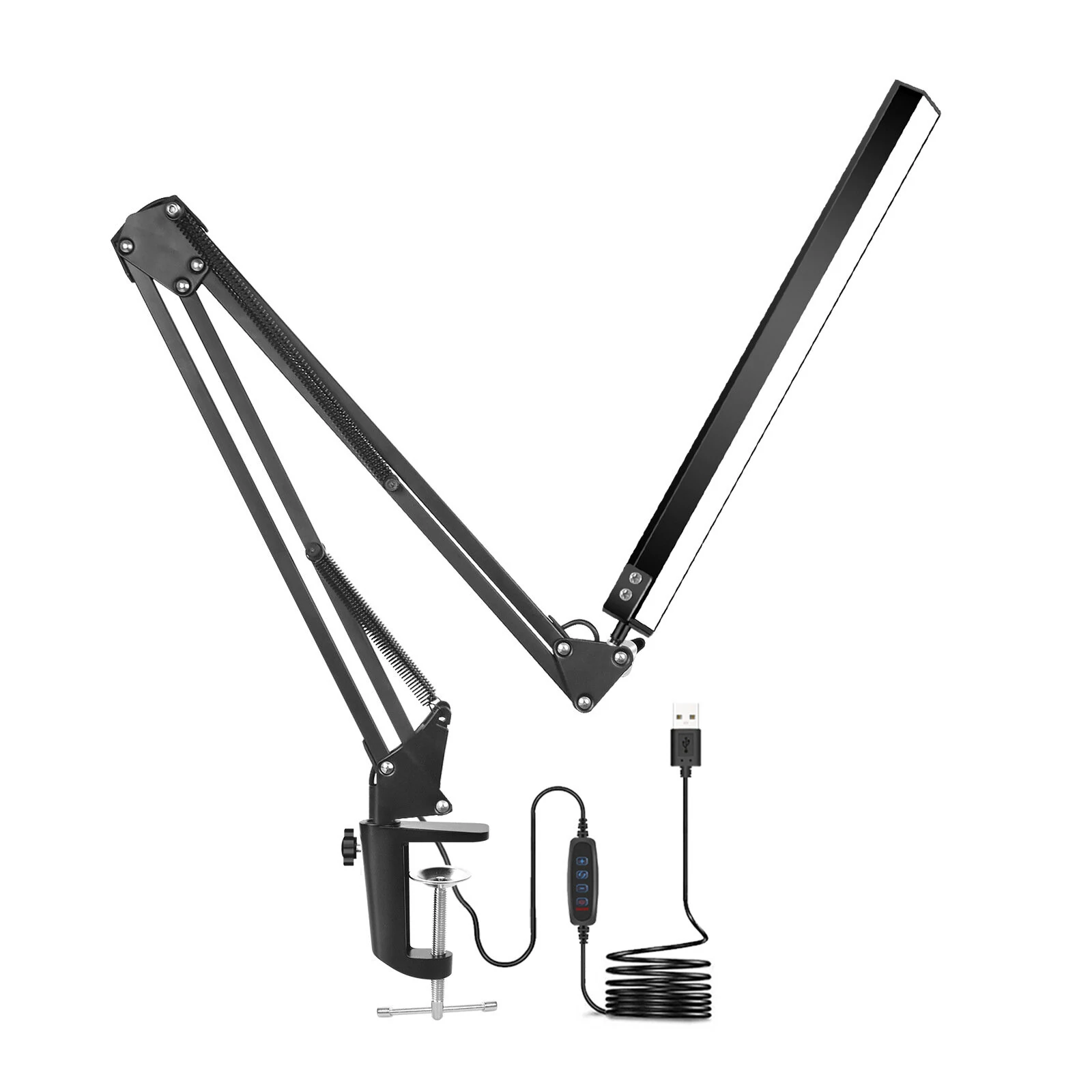 NEWACALOX Desk Clip Magnifying Lamp with LED Light | Foldable Bracket & Eye Protection | USB Powered for Reading & Soldering - Image 3