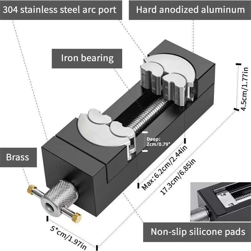 Mini Fractal Vise - 85mm Jaw Opening | Aluminum Alloy & Compact Design - Image 2