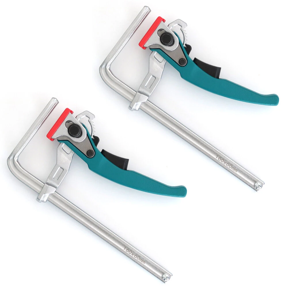 Festool Makita DeWalt Guide Rail Clamp - 2PCS Aluminum Alloy Quick Ratcheting Clamp for MFT Table | 60mm Throat 120-300mm Range - Image 2