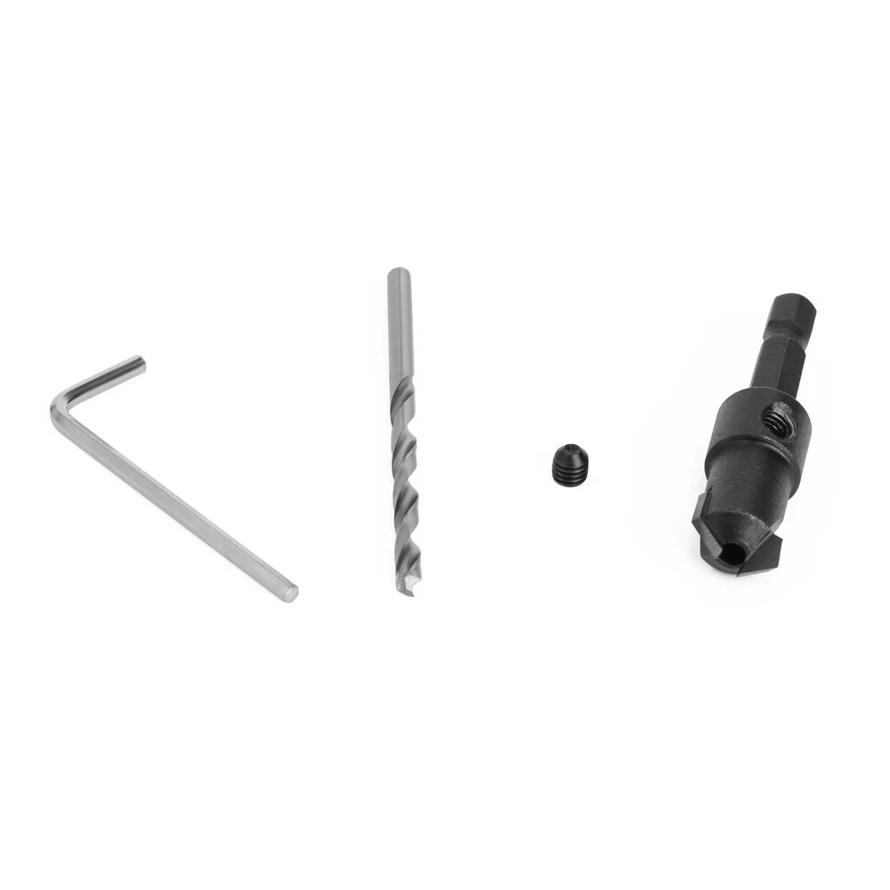 LAVIE 1/4 Hex Shank HSS Countersink Bit Set | Woodworking Router & Screw Extractor - Image 3