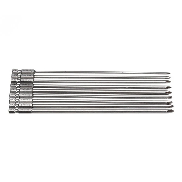 Broppe 9pcs 200mm Magnetic Hex Screwdriver Bits | Long Phillips & Slotted - Image 3