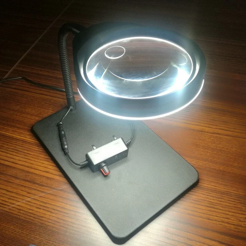 PD-032C 10X/20X Magnifier Lamp with 48 LED Lights - USB Powered Metal Base - Image 4