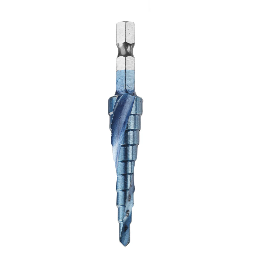 Drillpro 3Pcs HSS Step Drill Bit Set - 4-32mm Hex Shank | Blue-Plated - Image 4