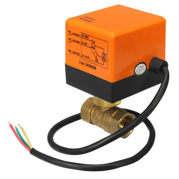 DN15/DN20 220V 4W Brass Motorized Ball Valve | 2-Way 3-Wire Electrical - Image 4