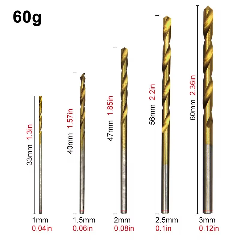 Titanium Drill Bit Set 50PCS 1-3mm | High Wear Resistance for Woodworking & DIY - Image 5