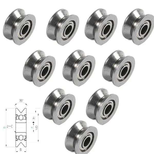 10pcs 624VV Sealed V Groove Ball Bearings 4x13x6mm 1.5mm Deep - Image 5