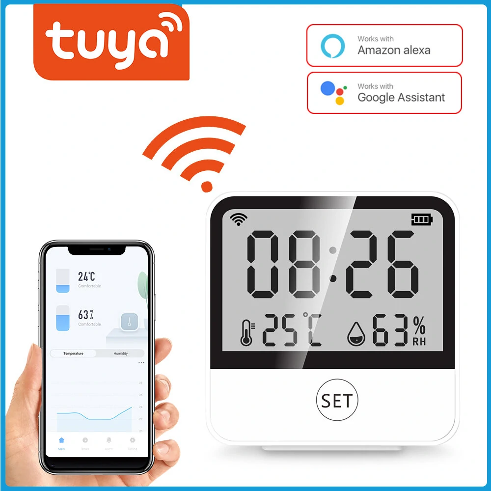 Smart Home Digital Hygrometer Thermometer - Wi-Fi Enabled Temperature & Humidity Sensor with Remote Monitoring - Image 2