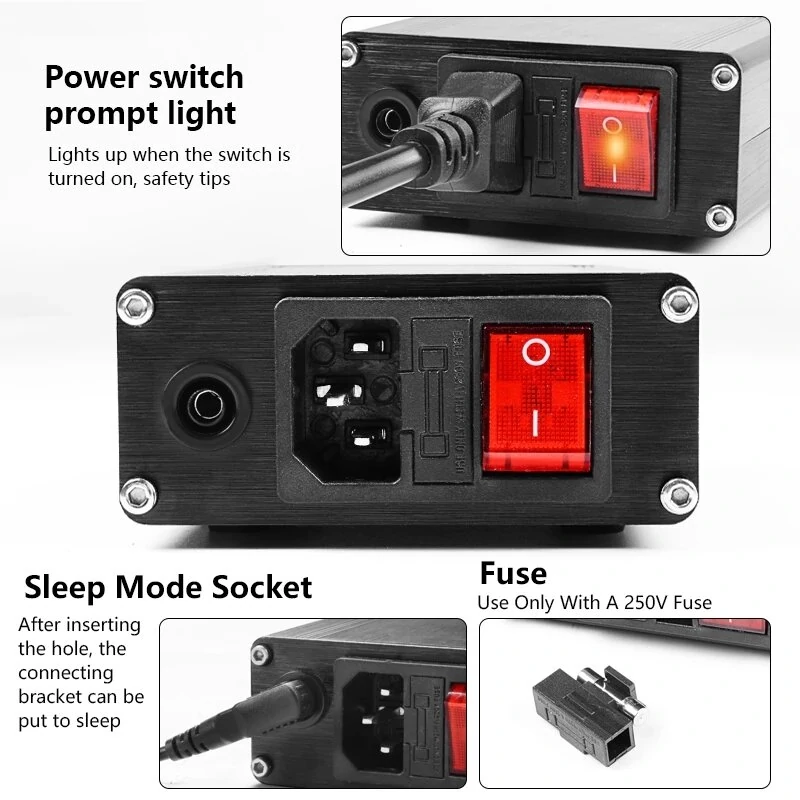 STC Soldering Station - 100-500°C OLED Display | Temperature Control with Iron & Tips - Image 5