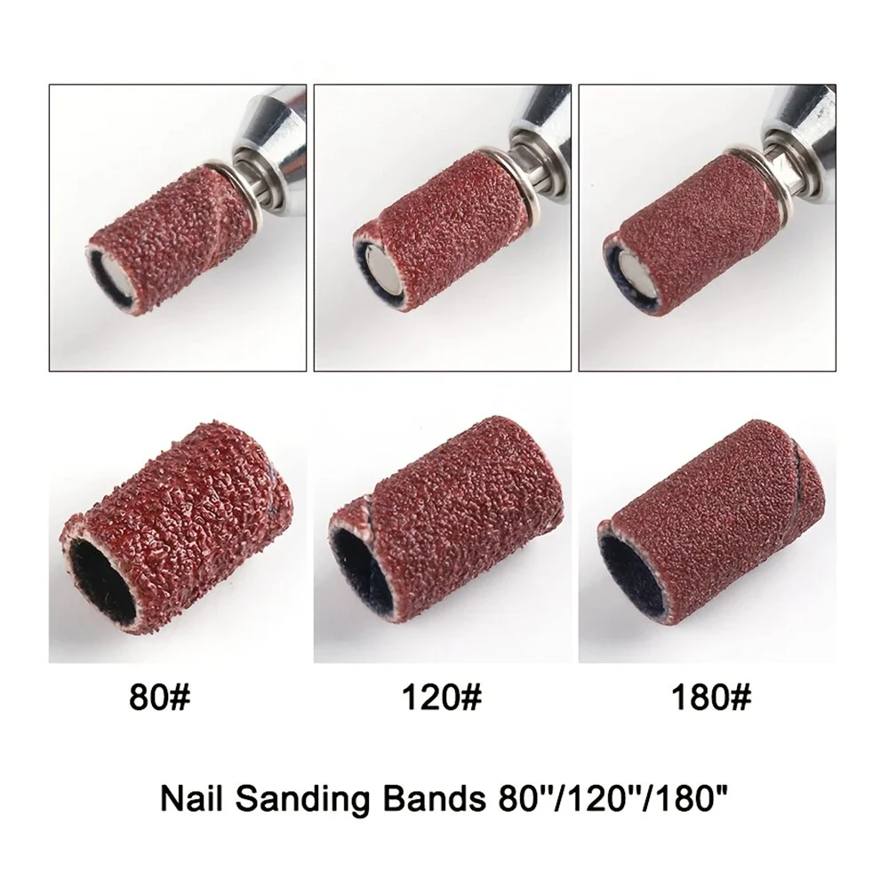 Professional Nail Sanding Bands Set - 210pcs for Electric Manicure Machine | 80/120/180 Grit Drill Accessories - Image 4