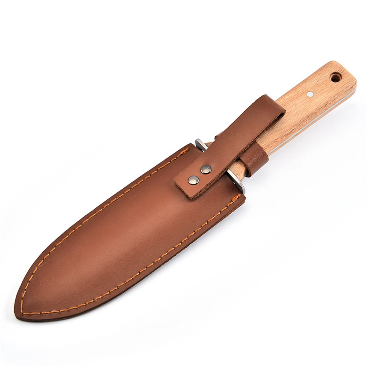 Stainless Steel Weeding Knife - 7.25 Dual-Edge Blade, Ergonomic Wood Handle - Image 4