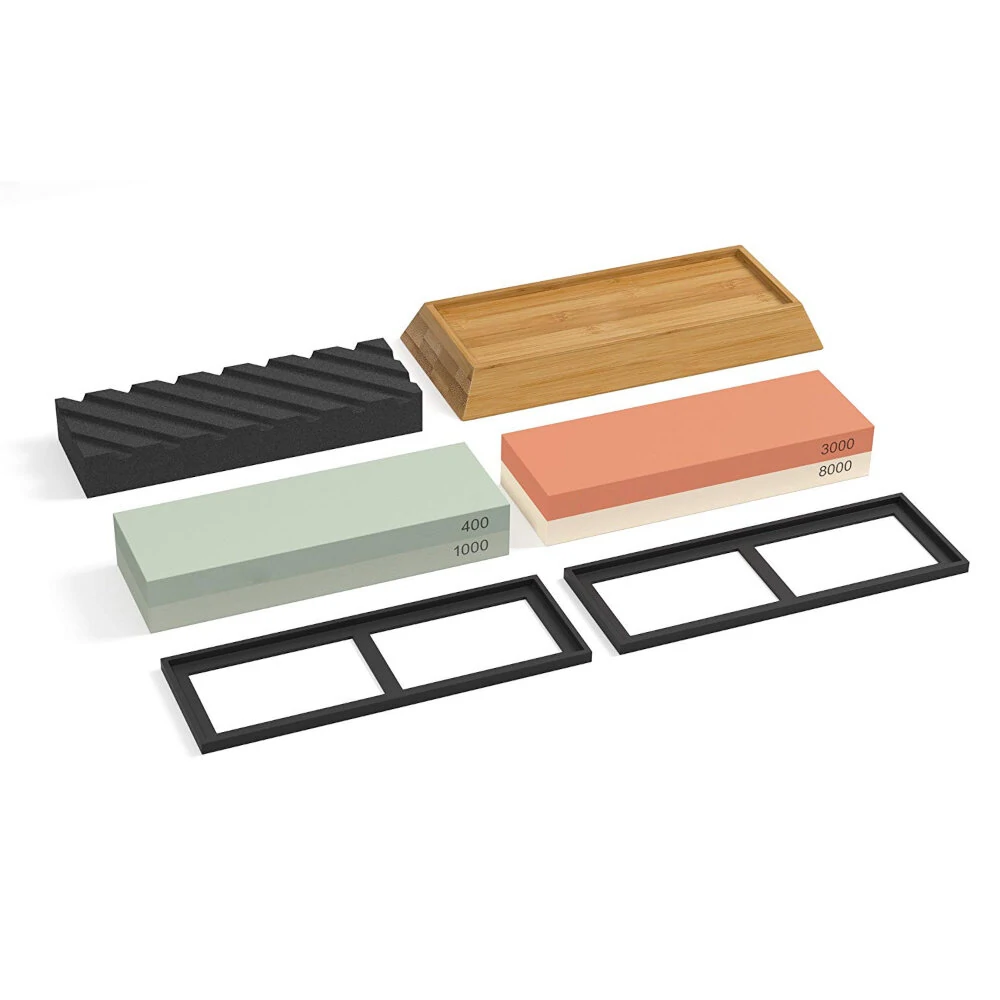 400/1000 & 3000/8000 Grit Whetstone - Double Sided Sharpening Stone for Kitchen Knives - Image 5