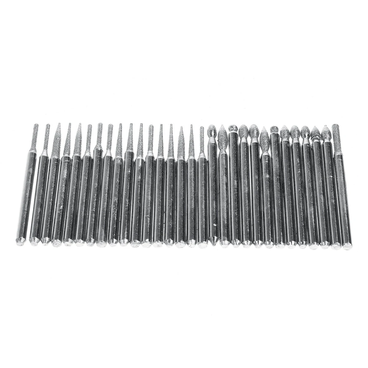 30pcs Diamond Grinding Burr Set - 3mm Shank Needle Point for Engraving Carving Polishing Glass Jade Stone - Image 4
