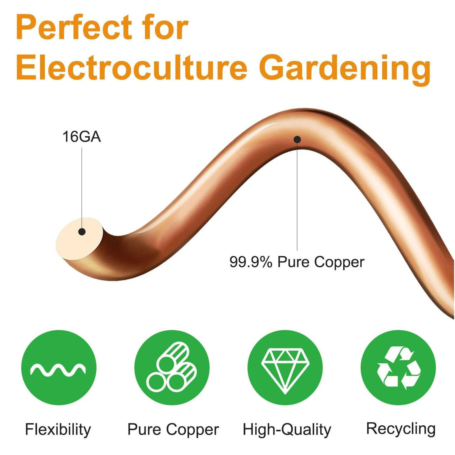 Electroculture Copper Plant Stakes 6PCS 12-Inch | Indoor Outdoor Garden Tool for High Yield Growth - Image 4
