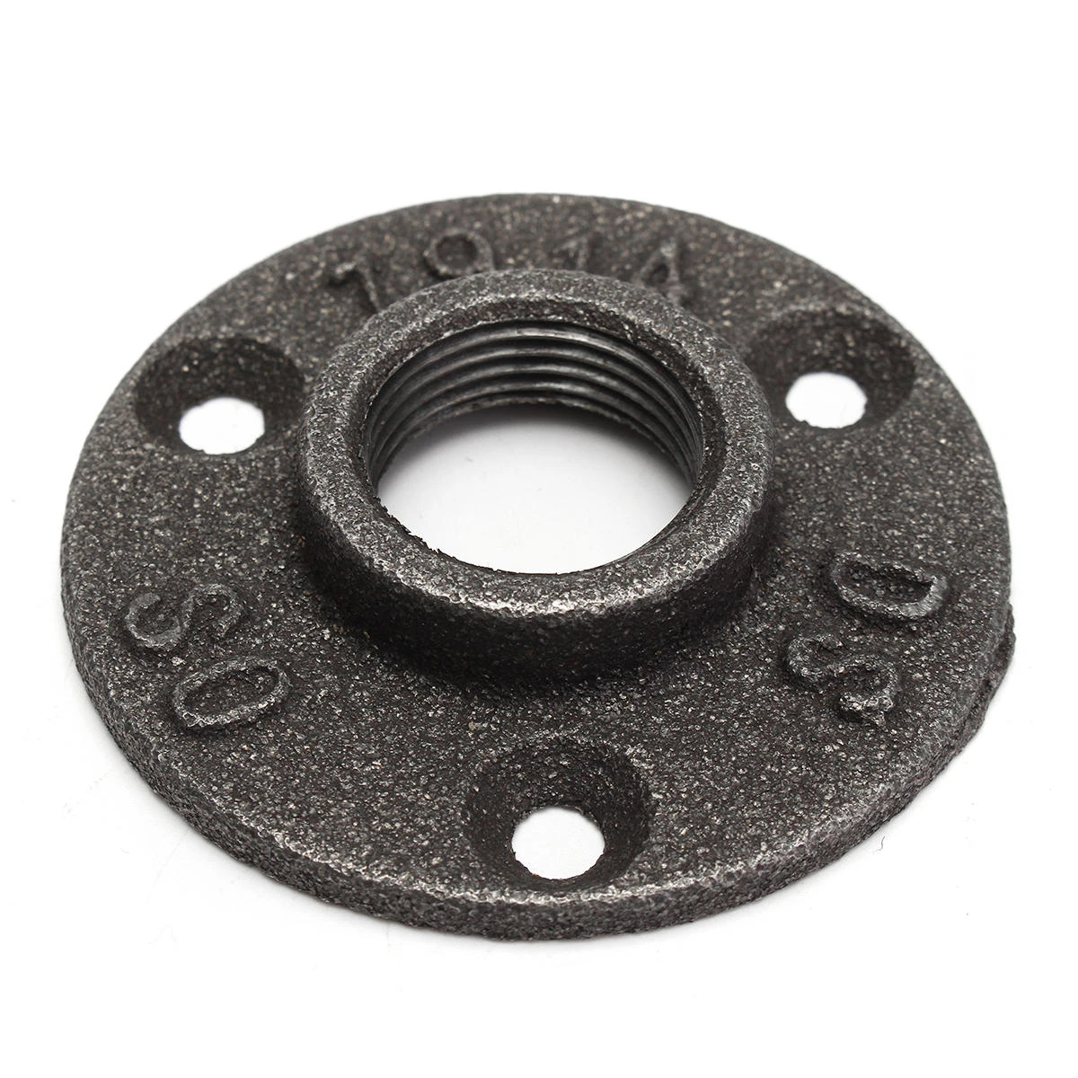 Black Malleable Iron Floor Flange - 3/4 Inch Threaded - 10pcs Wall Mount Pipe Fittings - Image 4
