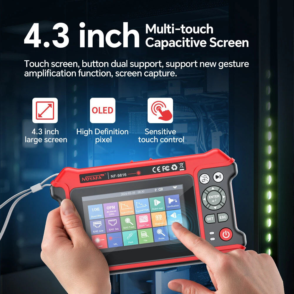 NOYAFA NF-9816 OTDR Fiber Fault Locator | 1310/1550nm Dual Wavelength | with Visual Fault Locator - Image 3