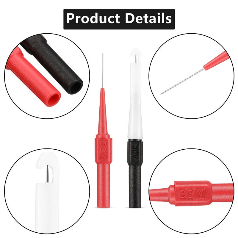 Multimeter Test Probe Needle Set | 4mm Banana Socket | ABS Stainless Steel Sharp Tips - Image 3
