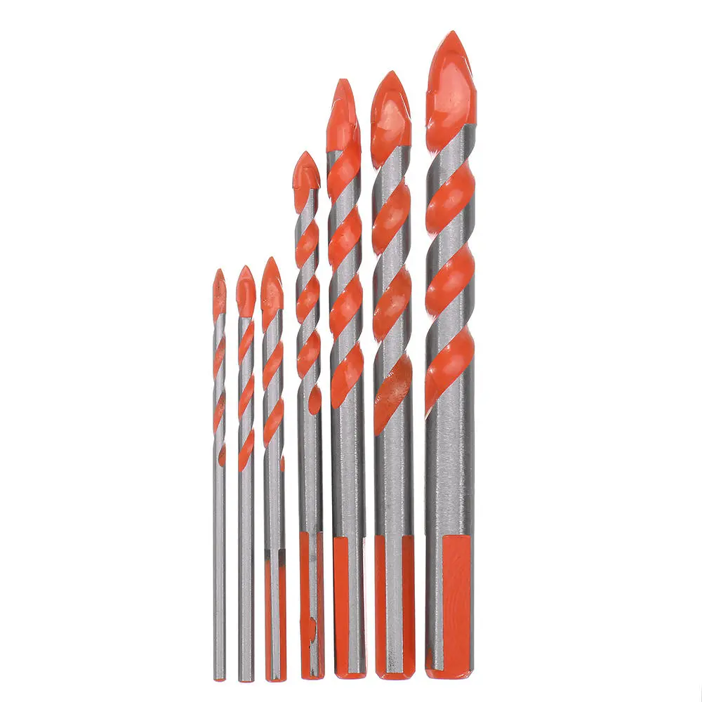 7Pcs Triangle Shank Drill Bit Set | 3-12mm for Ceramic Glass & Wall - Image 3
