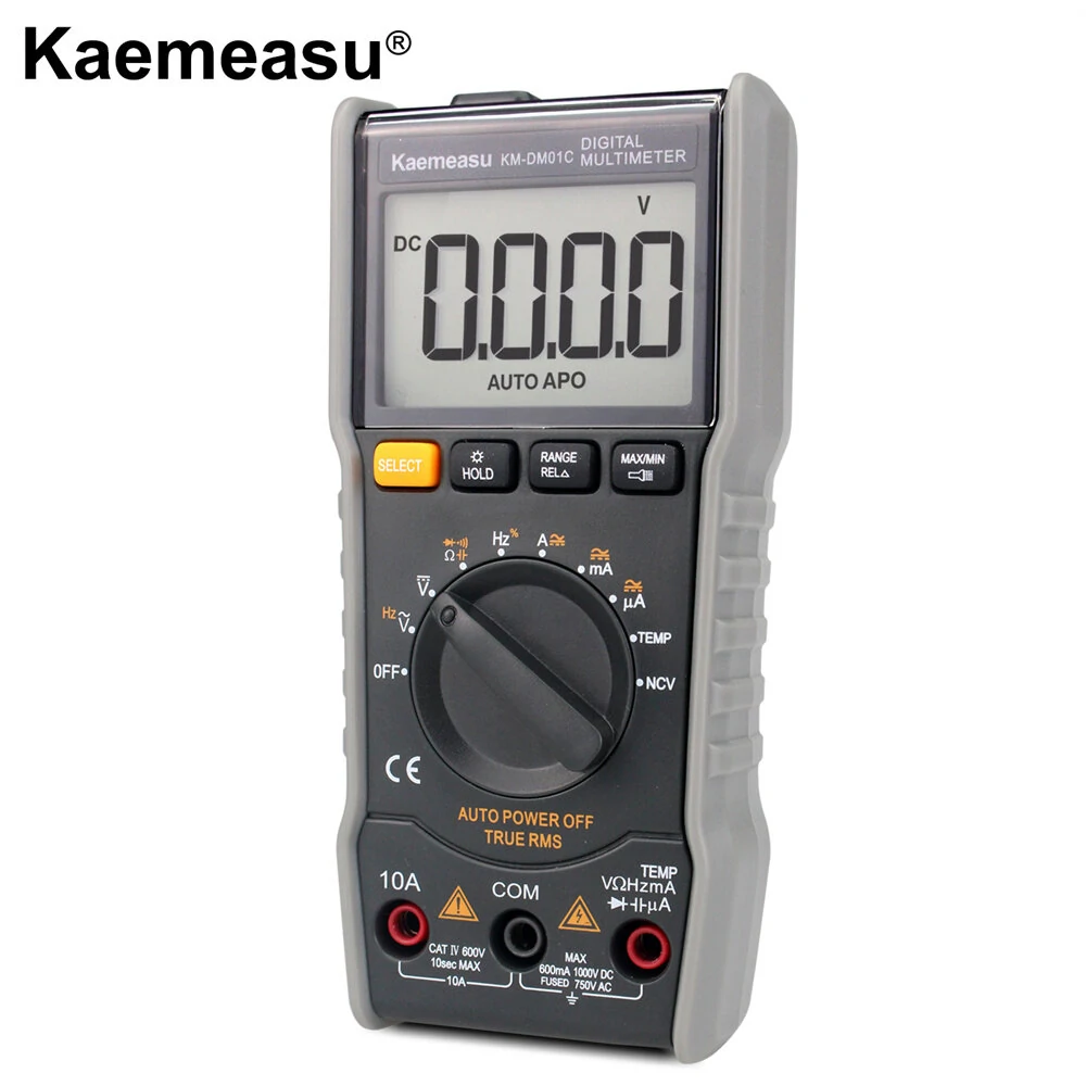 Kaemeasu KM-DM01C Portable Digital Multimeter | Auto-Ranging, Measures AC/DC Voltage, Current, Resistance, Capacitance & Temperature - Image 2