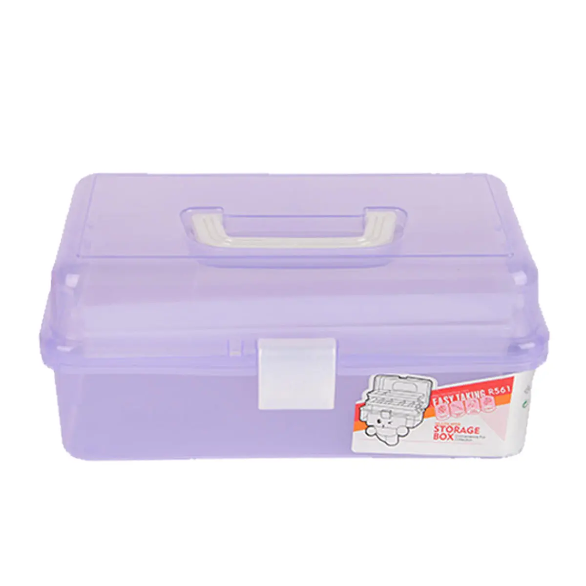 Clear Plastic Craft Makeup Organizer | Jewelry Storage Compartment Tool Box - Image 4