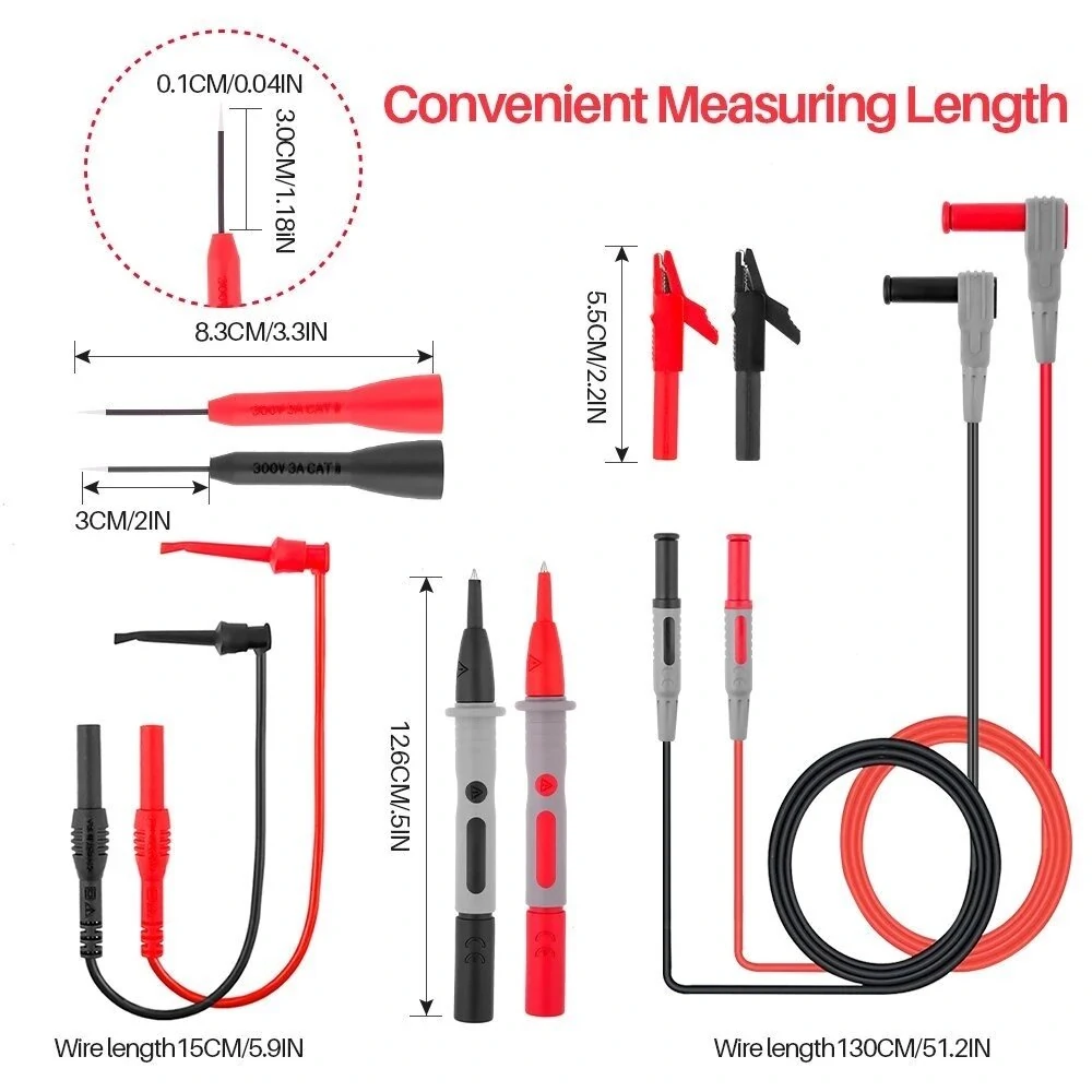 Fluke 1000V 10A Test Lead Kit - Alligator Clips & Probes | Digital Multimeter Wire Cable - Image 2