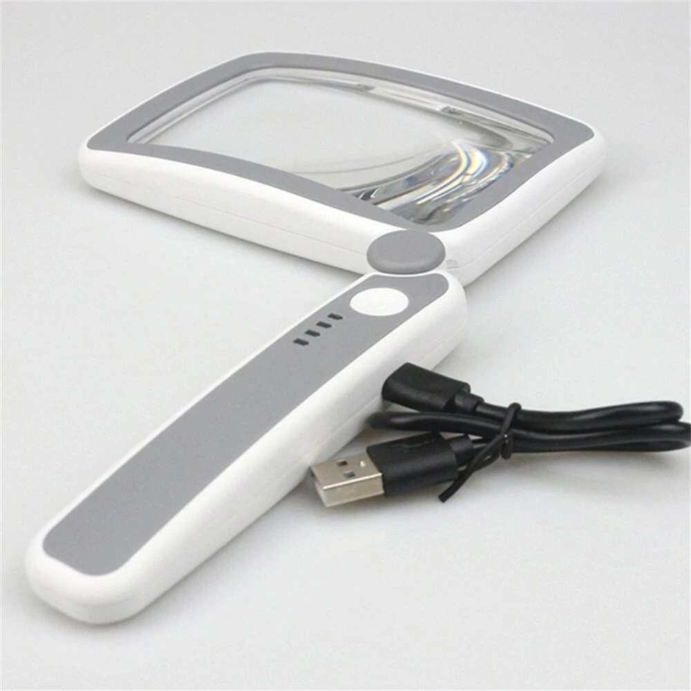 LED Illuminated Rechargeable Magnifying Glass | 4X Lens for Coins Stamps Jewelry - Image 2