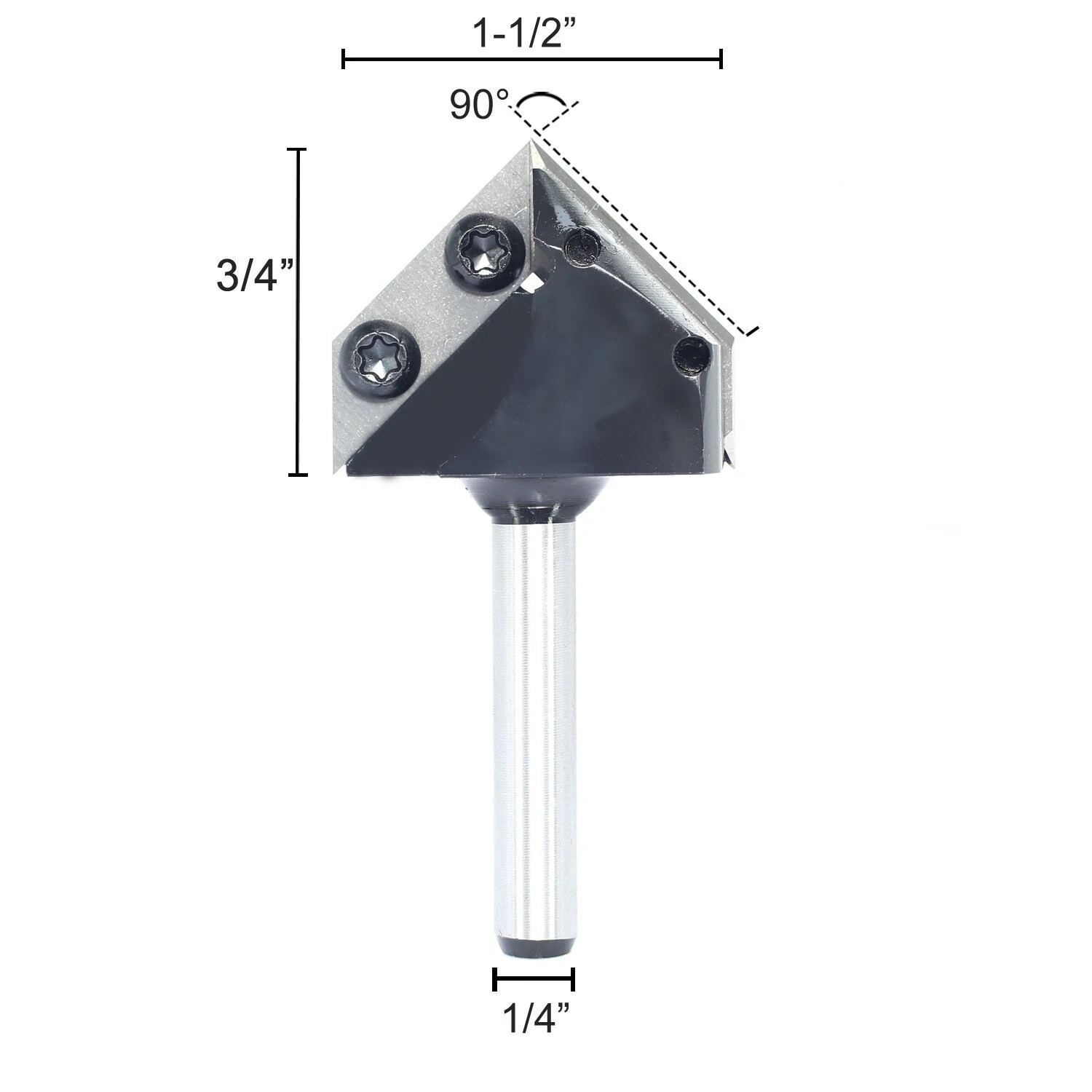 Carbide Insert V-Groove Router Bit - 1/2 & 1/4 Inch 90 Degree Dual Blades for Wood CNC Carving - Image 5
