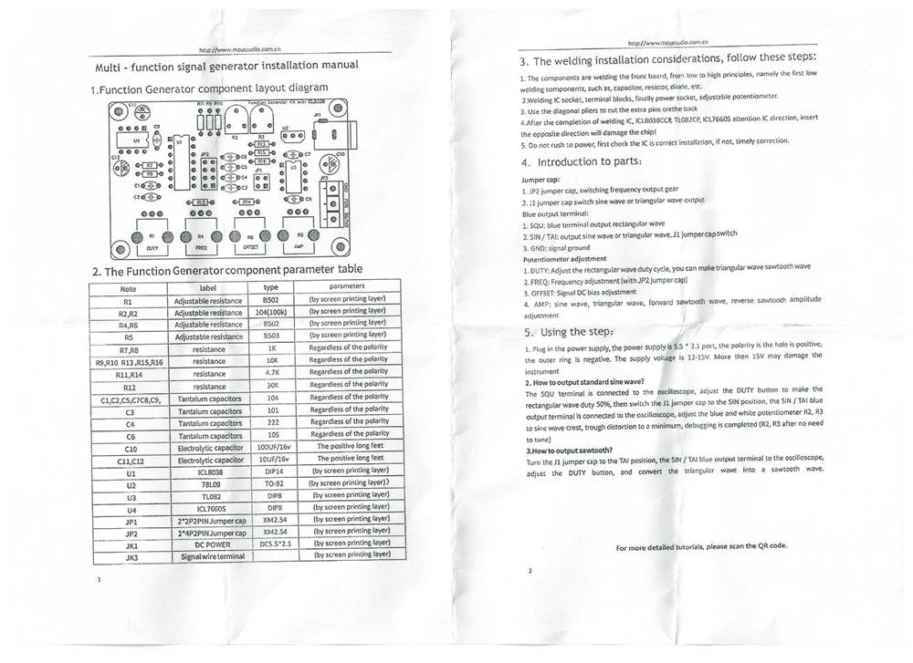 FNIRSI ICL8038 Signal Generator DIY Kit | 5Hz-400KHz Adjustable Frequency - Image 5