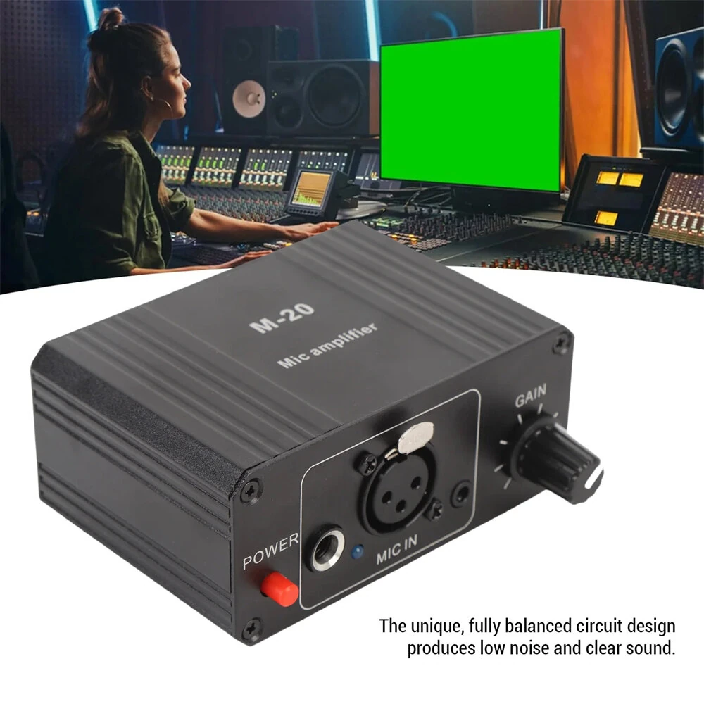 48V Microphone Preamp - Low Noise XLR Amplifier for Dynamic & Condenser Mics - Image 2
