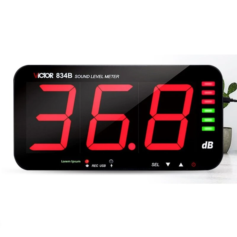 Victor VC834A Sound Level Meter | 30-130dB High-Precision Wall-Mounted Noise Tester - Image 2