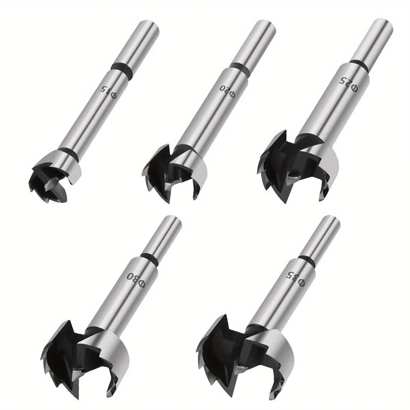 Forstner Drill Bit Set - 5pc High Carbon Steel | 15-35mm Woodworking Tools - Image 2