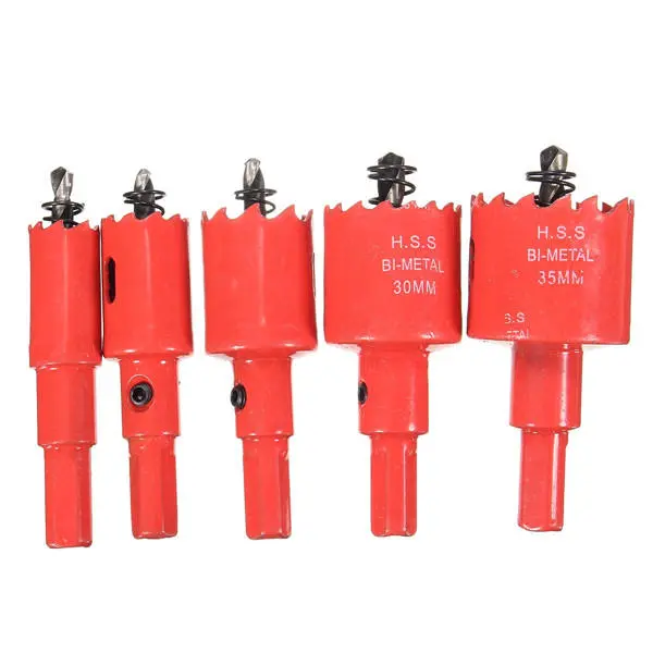 HSS Drill Bit Hole Saw Cutter Set - 16/20/25/30/35mm For Wood, Metal & Steel - Image 2