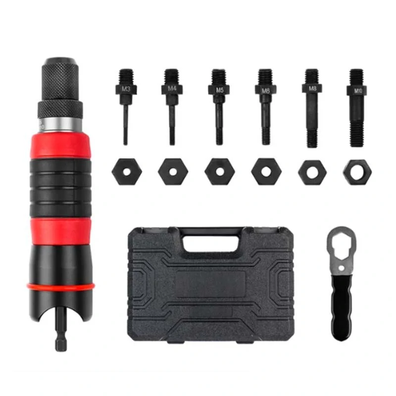 3/8 Rivet Nut Drill Adapter Kit - Professional Nut Gun Tool with Rubber Coating - Image 2