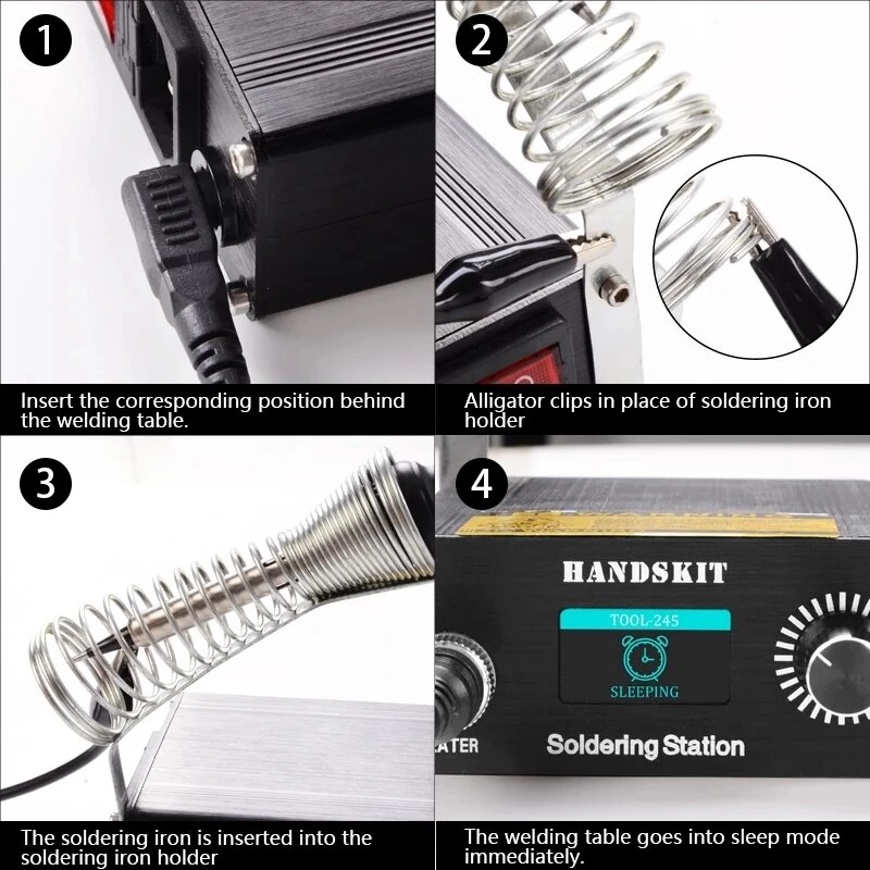 STC Soldering Station - 100-500°C OLED Display | Temperature Control with Iron & Tips - Image 3