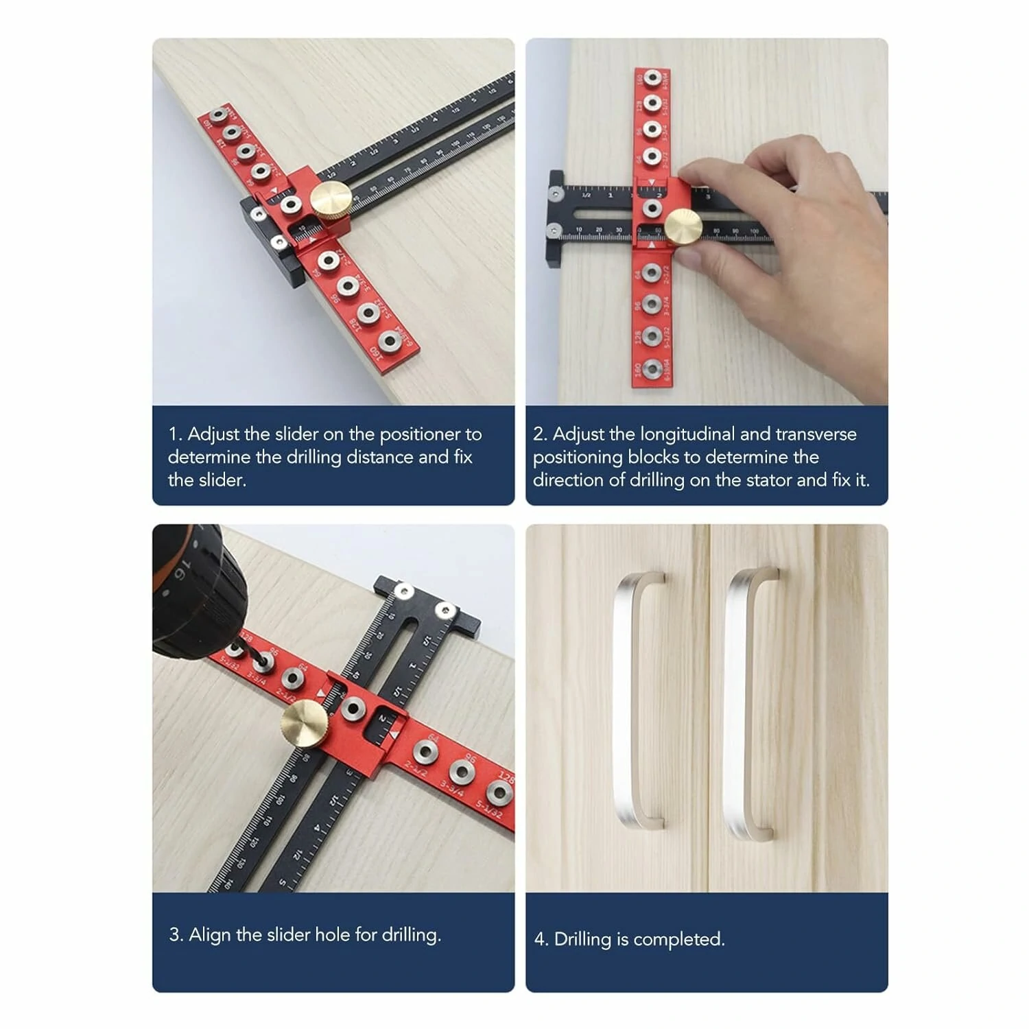 Professional Handle Punch Locator - Adjustable Distance & Precise Scale for Door Handle Installation - Image 5