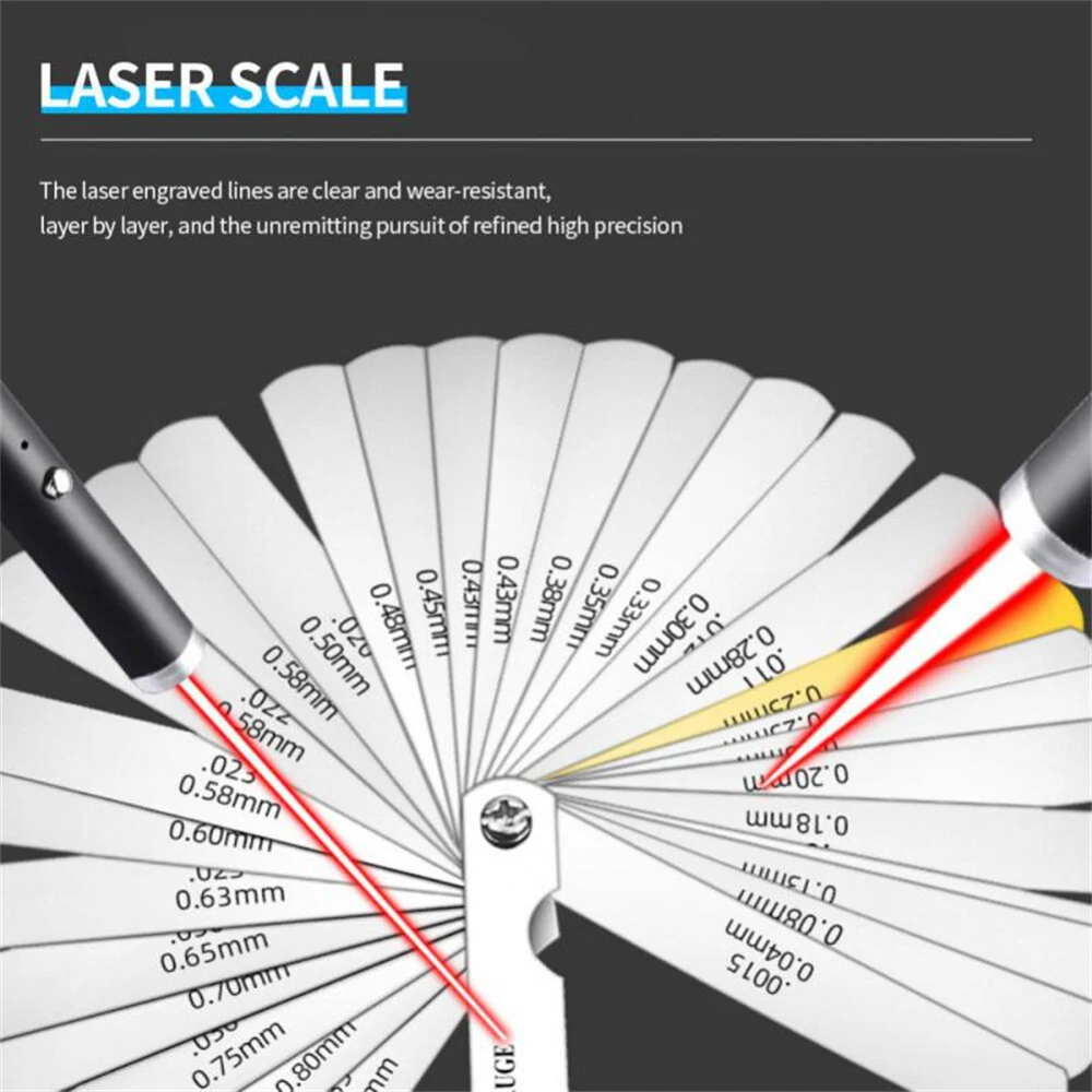 Feeler Gauge Set - 32 Blades 0.04-0.88mm - High Precision Metric Gap Measuring Tool - Image 5
