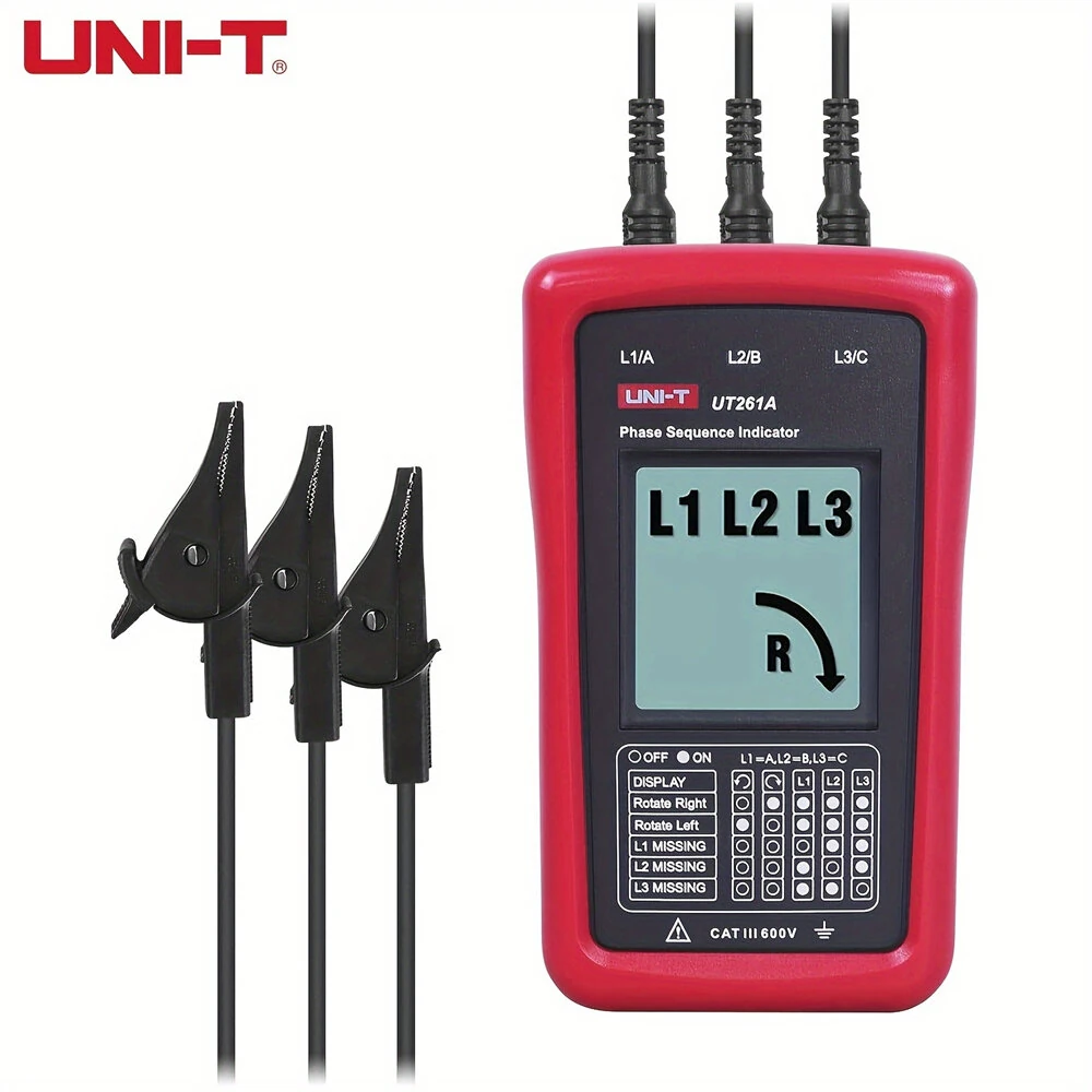UNI-T UT261A 3 Phase Rotation Tester | 40V-690V AC | CAT III 600V | LCD Display - Image 2