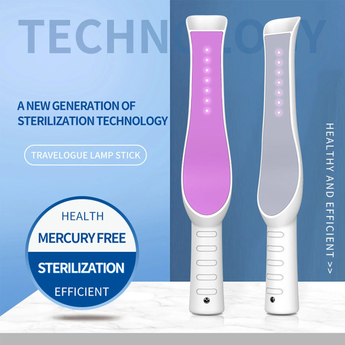 Portable UVC Germicidal Lamp - Home & Travel Disinfection LED UV Light Sterilizer - Image 2