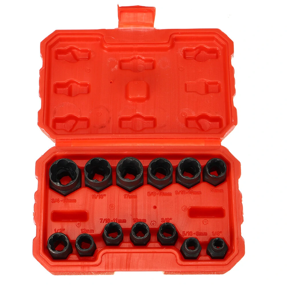 Drillpro 13pcs Impact Bolt Nut Remover Set | Extractor Socket Tool Kit - Image 3