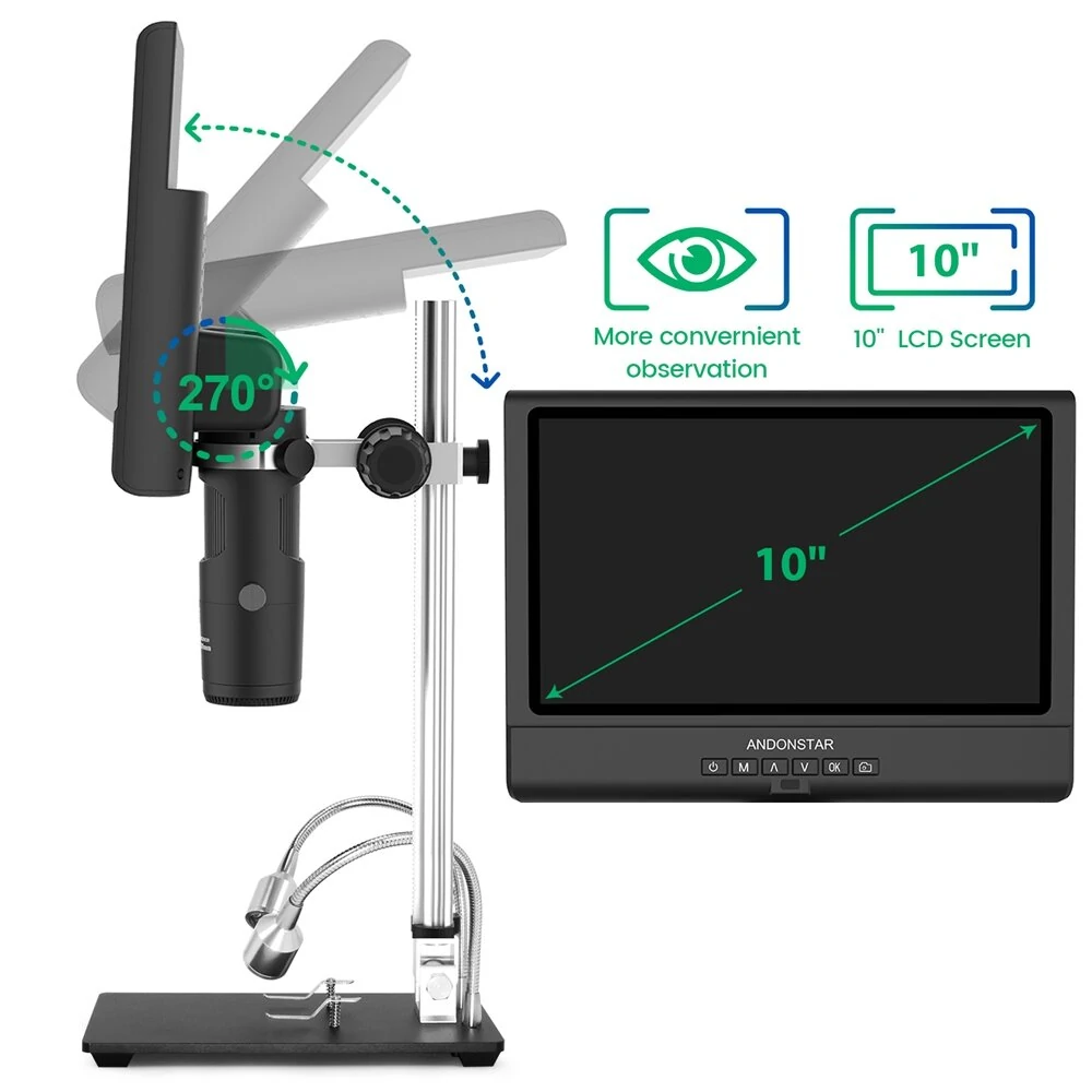 AD209 Digital Microscope - 10 Adjustable LCD Display - 3X-200X Magnification - 1080P for Soldering & Repair - Image 5