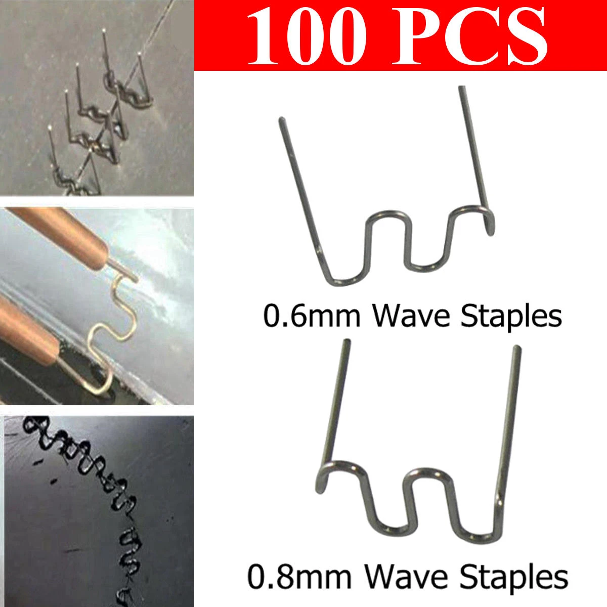 Hot Stapler Welding Kit - 100Pcs Wave Staples for Car Bumper & Fender Repair Tool - Image 2