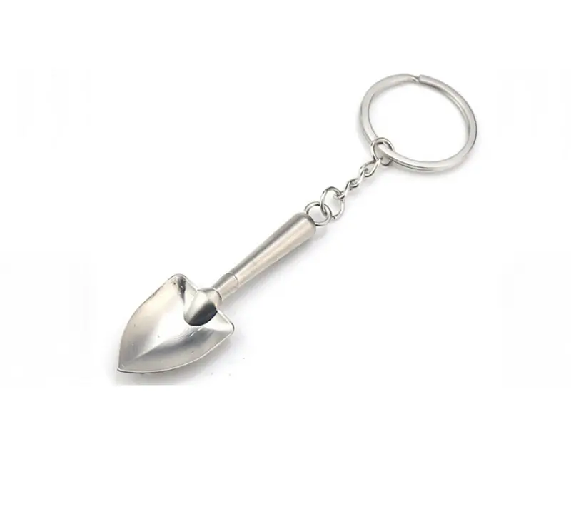 Mini Metal Shovel Keychain Tool - Silver Keyring for EDC & Work | 1PC - Image 4